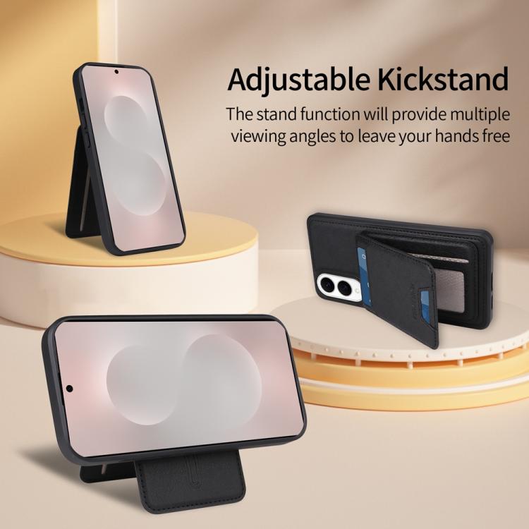 For Samsung Galaxy S25 Edge 5G BETOPNICE Vertical Flip Detachable MagSafe Wallet Phone Case