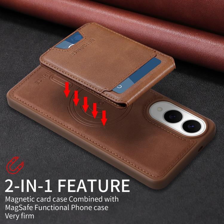 For Samsung Galaxy S25 Edge 5G BETOPNICE Vertical Flip Detachable MagSafe Wallet Phone Case