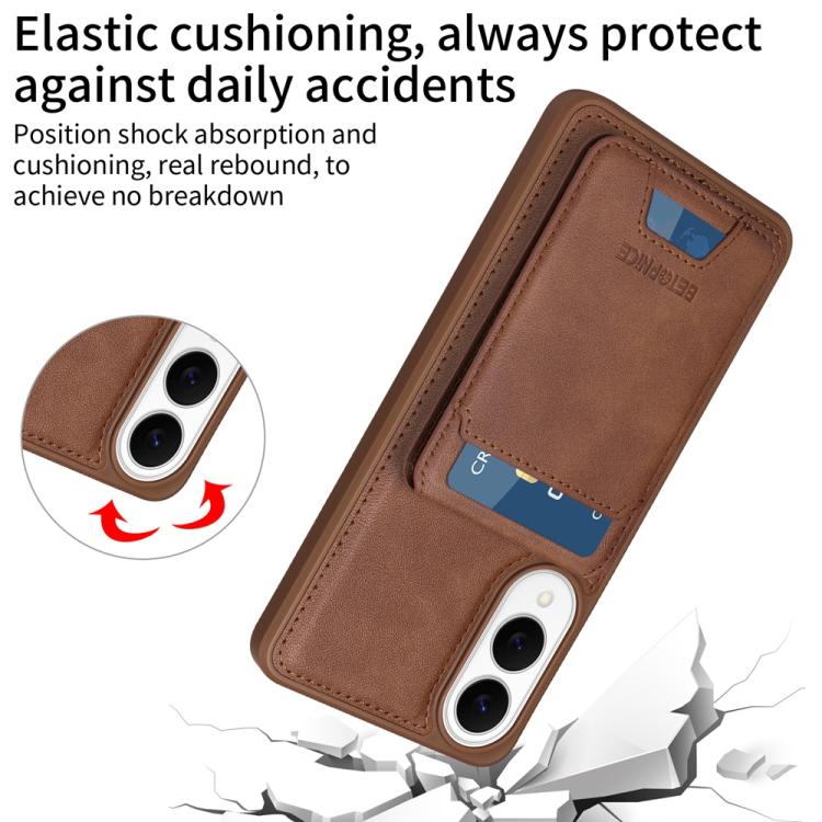 For Samsung Galaxy S25 Edge 5G BETOPNICE Vertical Flip Detachable MagSafe Wallet Phone Case