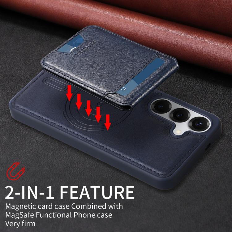 For Samsung Galaxy S25 5G BETOPNICE Vertical Flip Detachable MagSafe Wallet Phone Case
