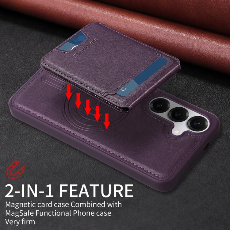 For Samsung Galaxy S25 5G BETOPNICE Vertical Flip Detachable MagSafe Wallet Phone Case