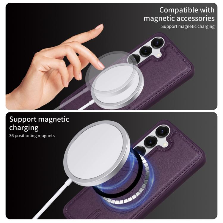 For Samsung Galaxy S25 5G BETOPNICE Vertical Flip Detachable MagSafe Wallet Phone Case