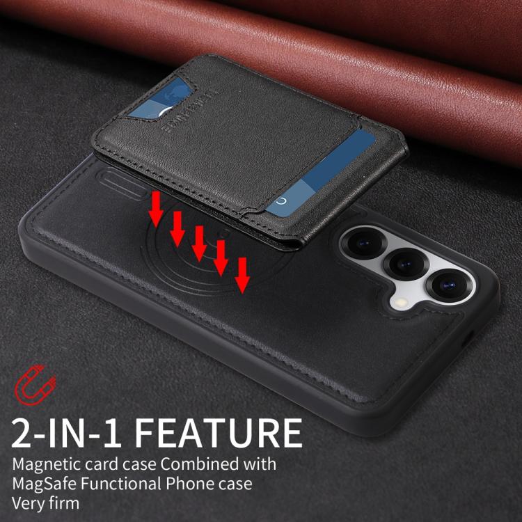 For Samsung Galaxy S25 5G BETOPNICE Vertical Flip Detachable MagSafe Wallet Phone Case