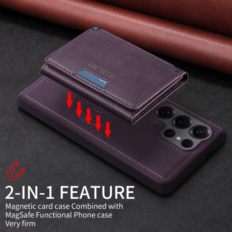 For Samsung Galaxy S25 Ultra 5G BETOPNICE Horizontal Flip Detachable MagSafe Wallet Phone Case