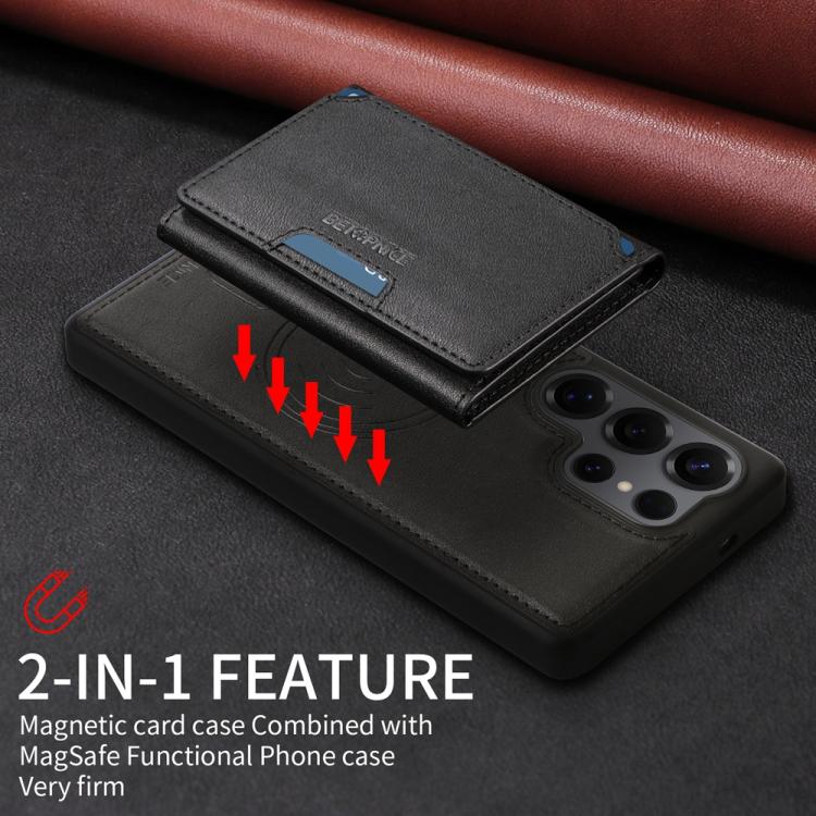 For Samsung Galaxy S25 Ultra 5G BETOPNICE Horizontal Flip Detachable MagSafe Wallet Phone Case