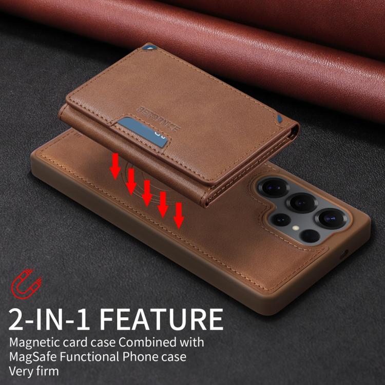 For Samsung Galaxy S25 Ultra 5G BETOPNICE Horizontal Flip Detachable MagSafe Wallet Phone Case
