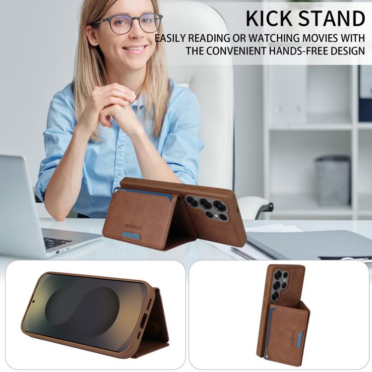 For Samsung Galaxy S25 Ultra 5G BETOPNICE Horizontal Flip Detachable MagSafe Wallet Phone Case