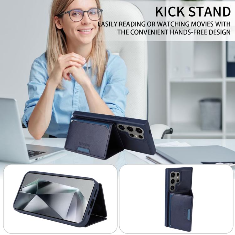 For Samsung Galaxy S24 Ultra 5G BETOPNICE Horizontal Flip Detachable MagSafe Wallet Phone Case