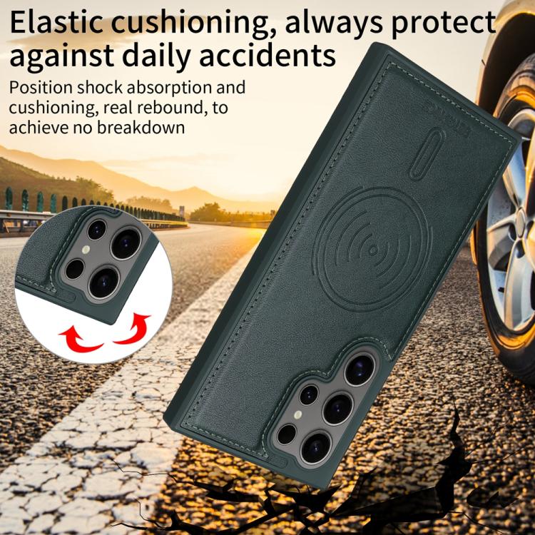 For Samsung Galaxy S24 Ultra 5G BETOPNICE Horizontal Flip Detachable MagSafe Wallet Phone Case