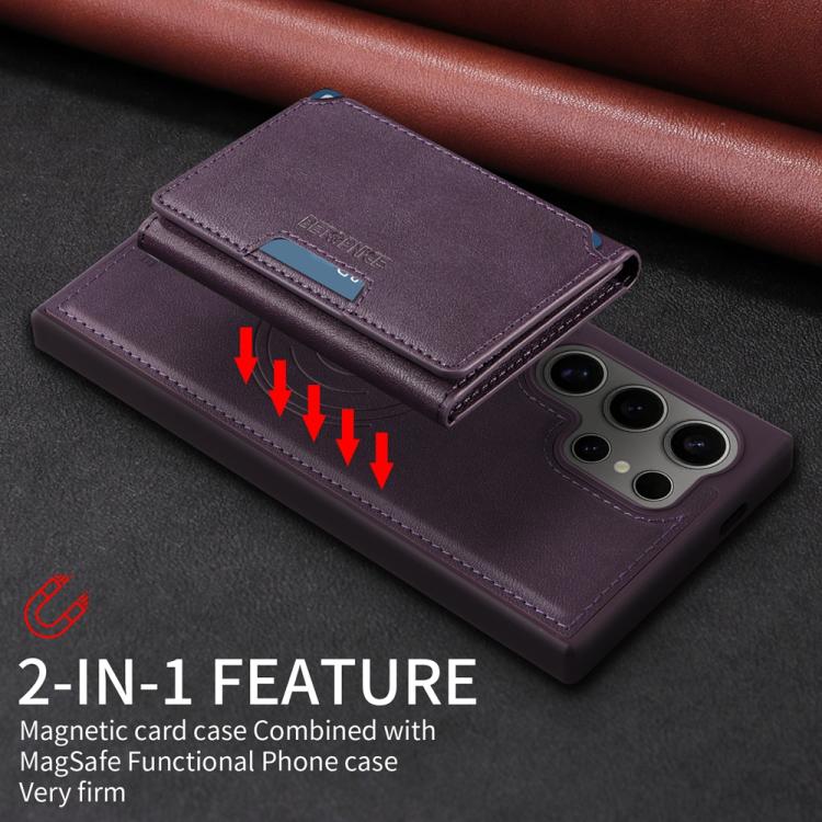 For Samsung Galaxy S24 Ultra 5G BETOPNICE Horizontal Flip Detachable MagSafe Wallet Phone Case