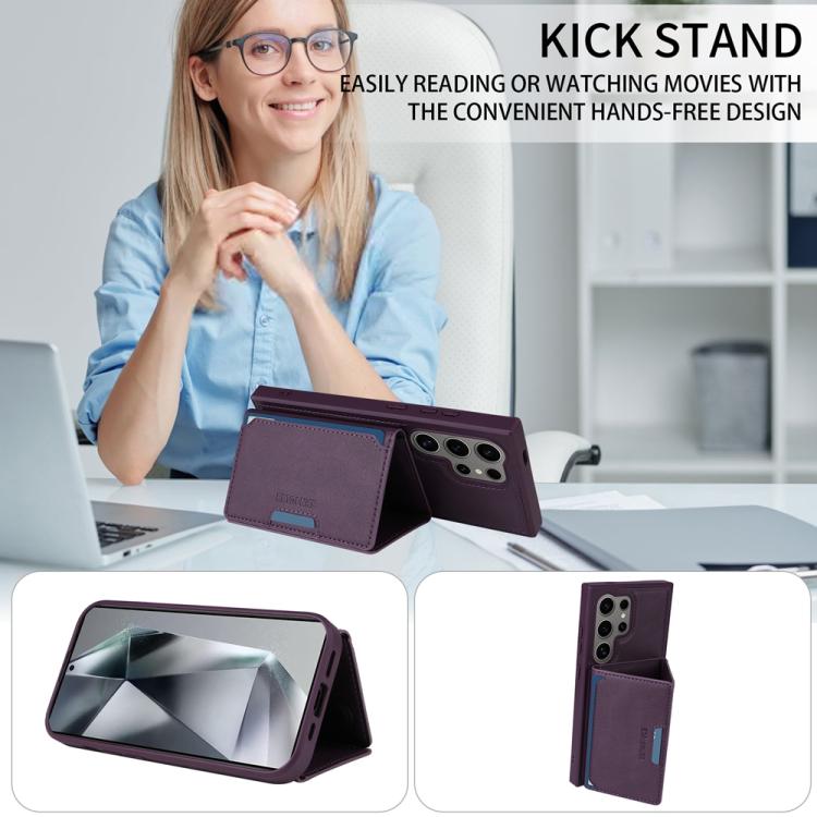 For Samsung Galaxy S24 Ultra 5G BETOPNICE Horizontal Flip Detachable MagSafe Wallet Phone Case