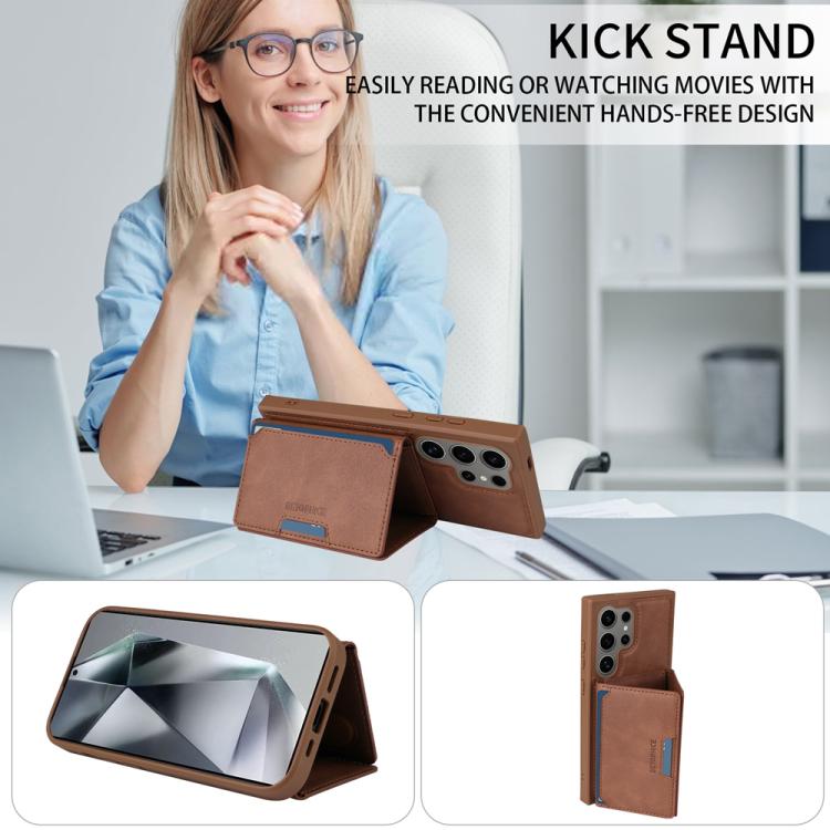 For Samsung Galaxy S24 Ultra 5G BETOPNICE Horizontal Flip Detachable MagSafe Wallet Phone Case