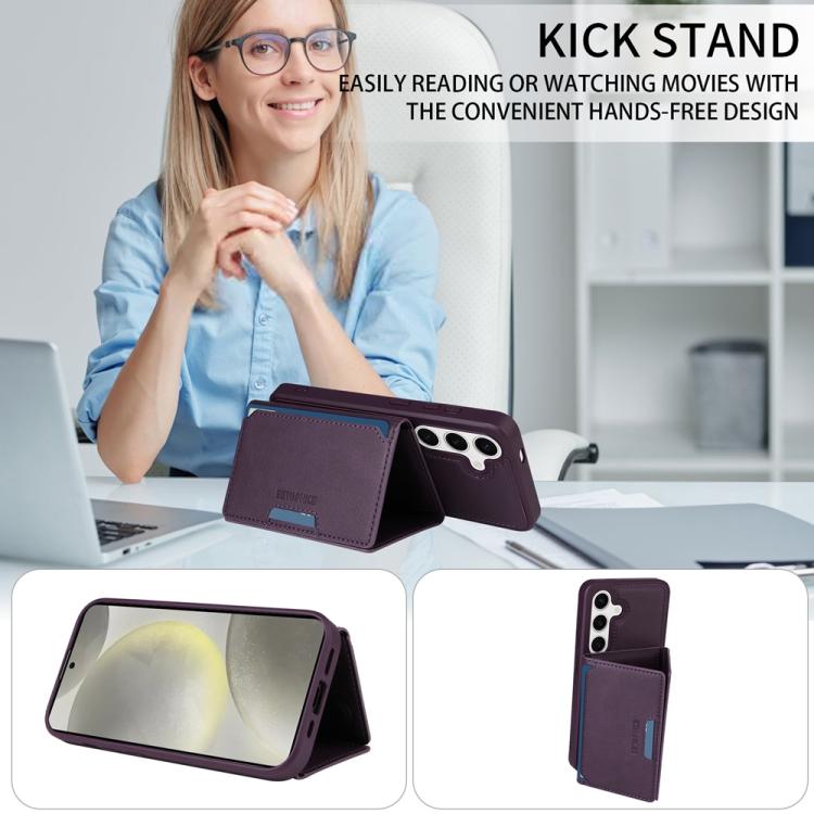 For Samsung Galaxy S24 5G BETOPNICE Horizontal Flip Detachable MagSafe Wallet Phone Case