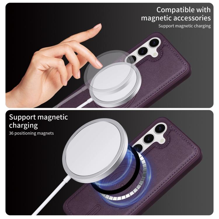 For Samsung Galaxy S24 5G BETOPNICE Horizontal Flip Detachable MagSafe Wallet Phone Case