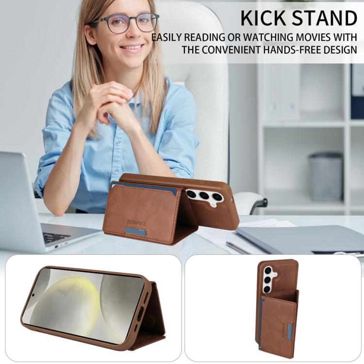 For Samsung Galaxy S24 5G BETOPNICE Horizontal Flip Detachable MagSafe Wallet Phone Case