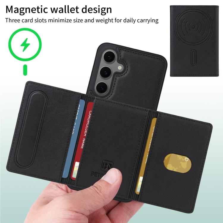 For Samsung Galaxy S24 FE 5G BETOPNICE Horizontal Flip Detachable MagSafe Wallet Phone Case