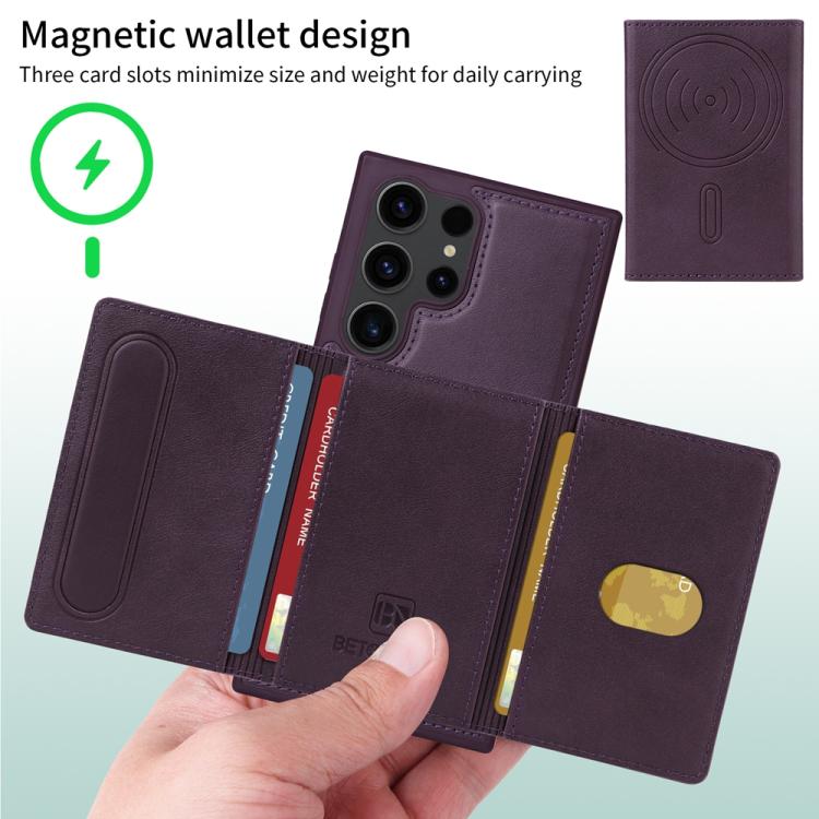 For Samsung Galaxy S23 Ultra 5G BETOPNICE Horizontal Flip Detachable MagSafe Wallet Phone Case