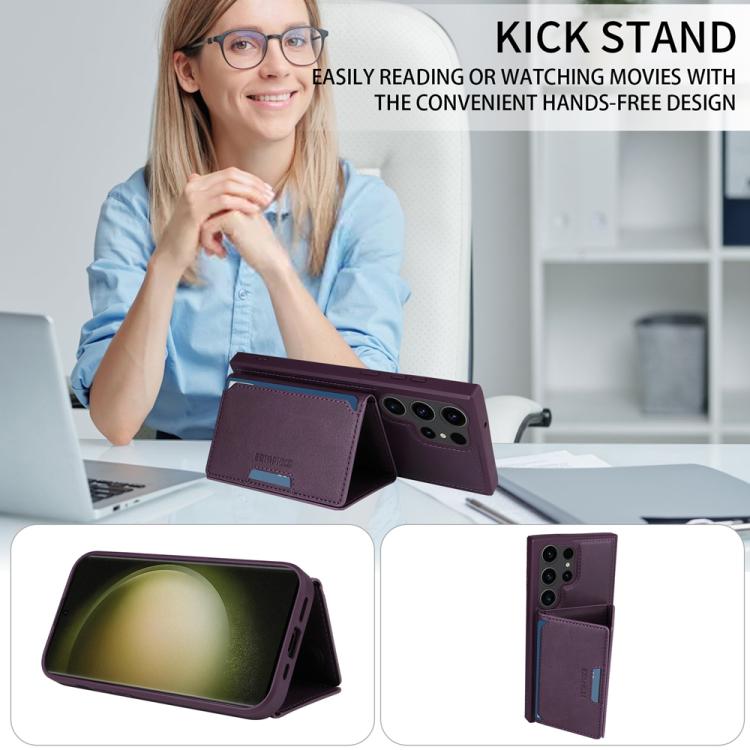 For Samsung Galaxy S23 Ultra 5G BETOPNICE Horizontal Flip Detachable MagSafe Wallet Phone Case