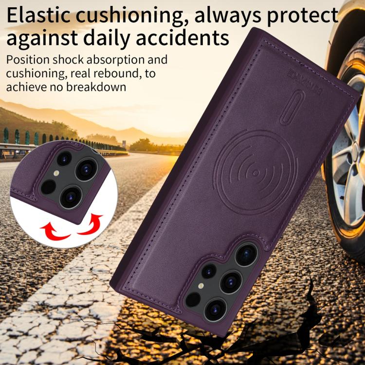 For Samsung Galaxy S23 Ultra 5G BETOPNICE Horizontal Flip Detachable MagSafe Wallet Phone Case