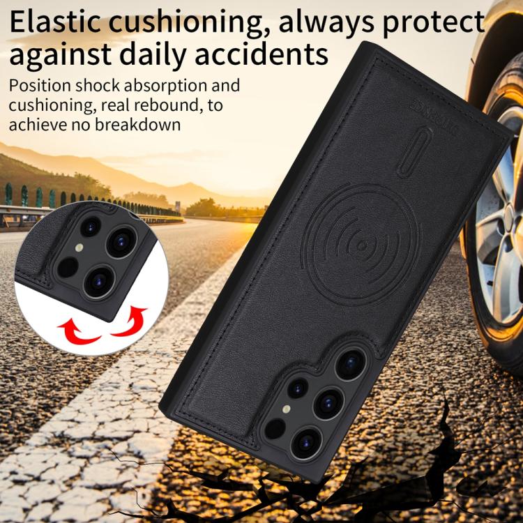 For Samsung Galaxy S23 Ultra 5G BETOPNICE Horizontal Flip Detachable MagSafe Wallet Phone Case