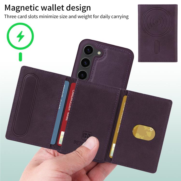For Samsung Galaxy S23 5G BETOPNICE Horizontal Flip Detachable MagSafe Wallet Phone Case