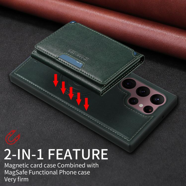 For Samsung Galaxy S22 Ultra 5G BETOPNICE Horizontal Flip Detachable MagSafe Wallet Phone Case