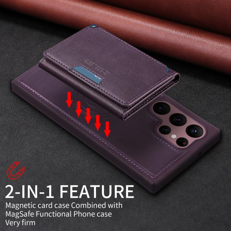 For Samsung Galaxy S22 Ultra 5G BETOPNICE Horizontal Flip Detachable MagSafe Wallet Phone Case