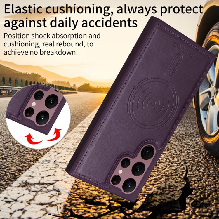 For Samsung Galaxy S22 Ultra 5G BETOPNICE Horizontal Flip Detachable MagSafe Wallet Phone Case