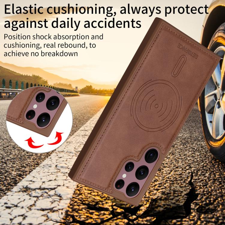 For Samsung Galaxy S22 Ultra 5G BETOPNICE Horizontal Flip Detachable MagSafe Wallet Phone Case