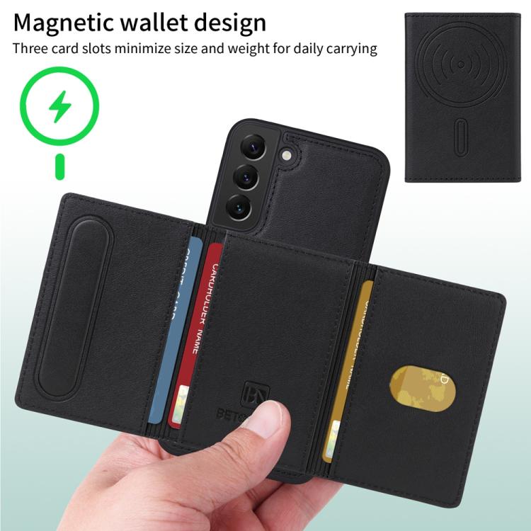 For Samsung Galaxy S22+ 5G BETOPNICE Horizontal Flip Detachable MagSafe Wallet Phone Case