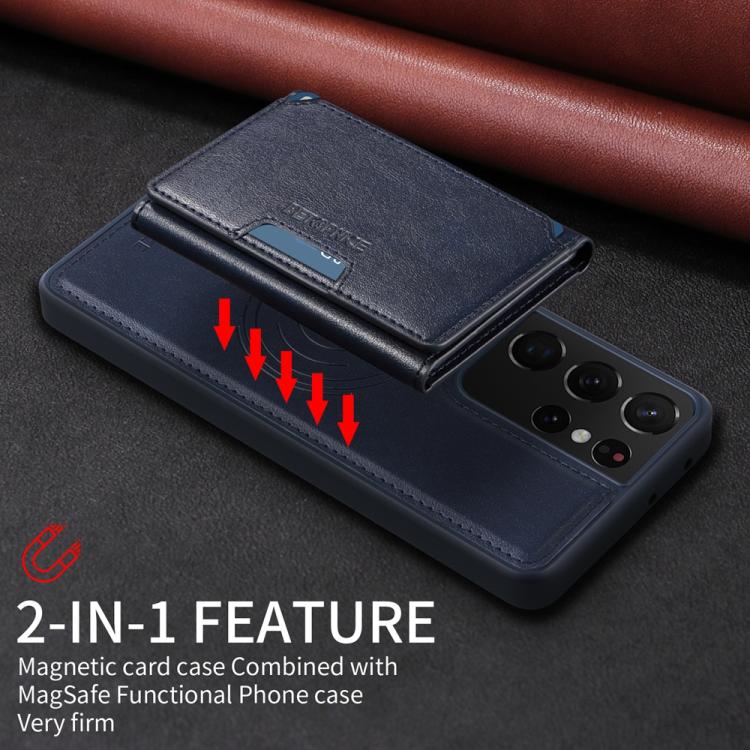 For Samsung Galaxy S21 Ultra 5G BETOPNICE Horizontal Flip Detachable MagSafe Wallet Phone Case