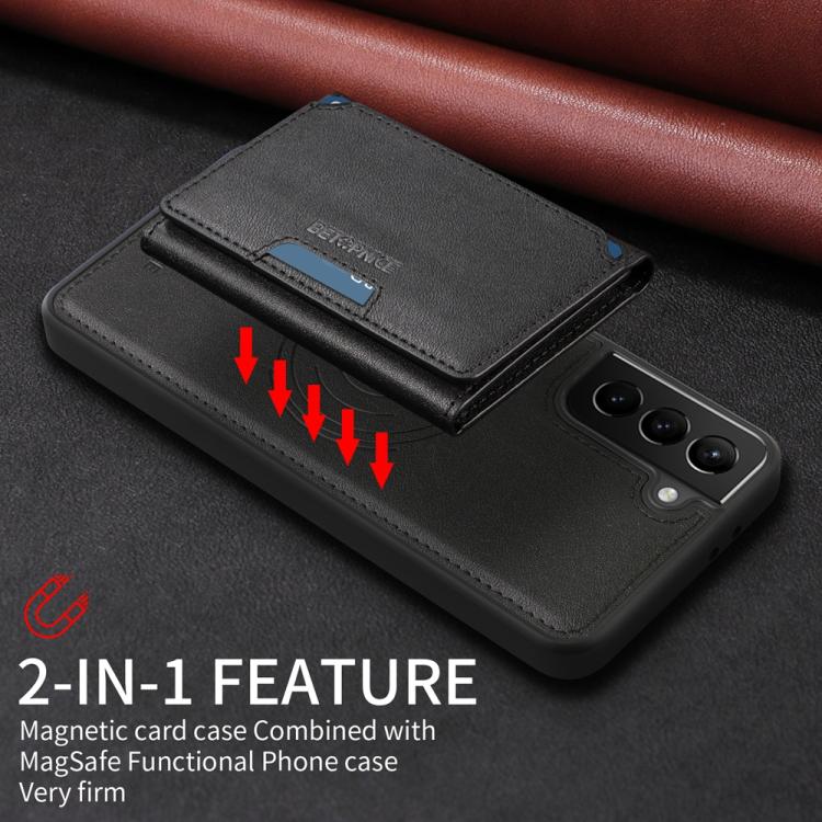 For Samsung Galaxy S21+ 5G BETOPNICE Horizontal Flip Detachable MagSafe Wallet Phone Case
