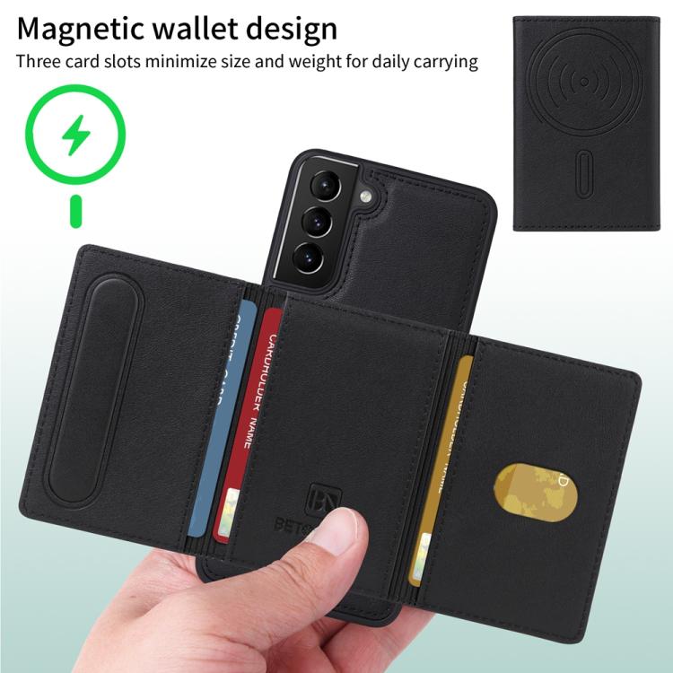 For Samsung Galaxy S21+ 5G BETOPNICE Horizontal Flip Detachable MagSafe Wallet Phone Case