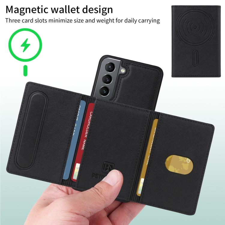 For Samsung Galaxy S21 5G BETOPNICE Horizontal Flip Detachable MagSafe Wallet Phone Case