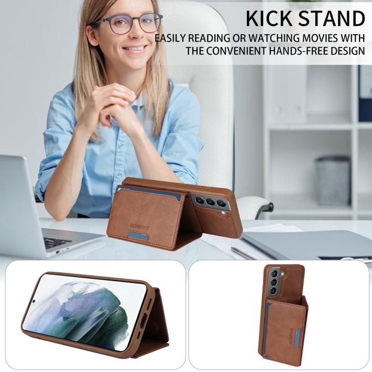 For Samsung Galaxy S21 5G BETOPNICE Horizontal Flip Detachable MagSafe Wallet Phone Case