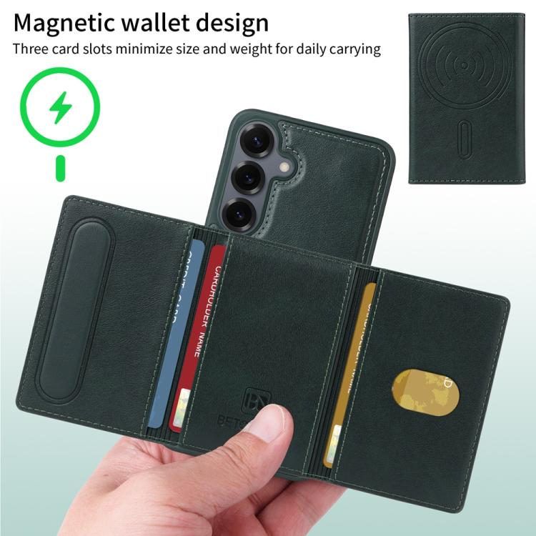 For Samsung Galaxy S25+ 5G BETOPNICE Horizontal Flip Detachable MagSafe Wallet Phone Case