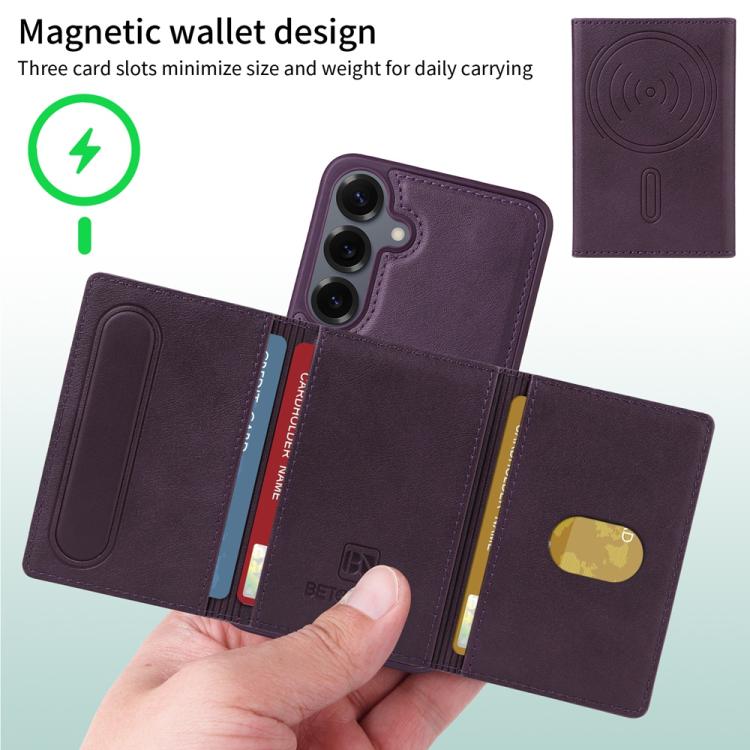 For Samsung Galaxy S25+ 5G BETOPNICE Horizontal Flip Detachable MagSafe Wallet Phone Case