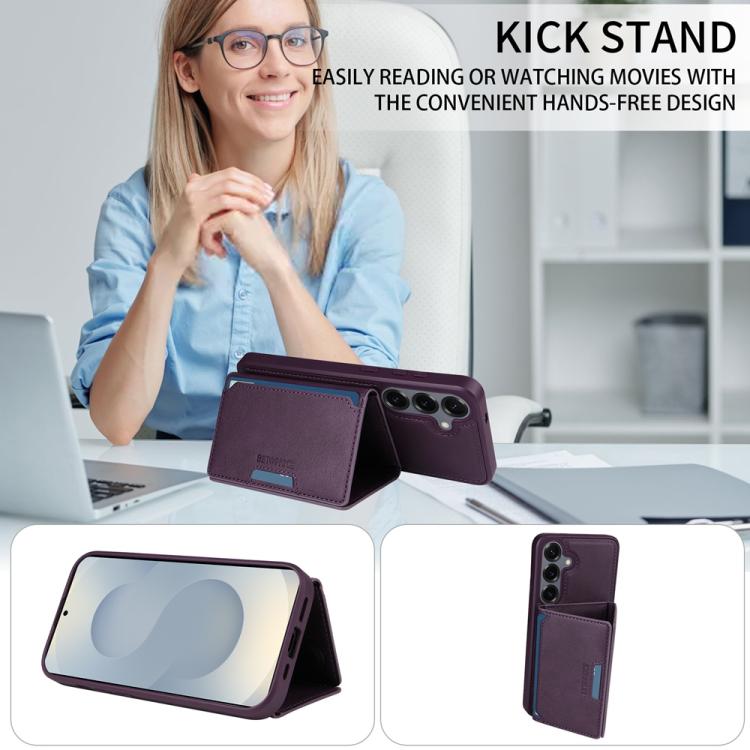 For Samsung Galaxy S25+ 5G BETOPNICE Horizontal Flip Detachable MagSafe Wallet Phone Case