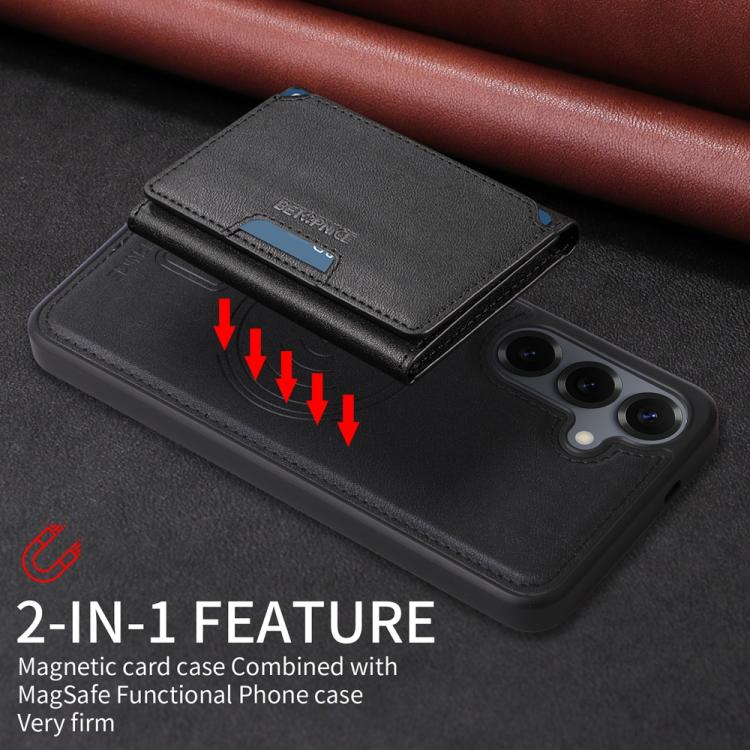 For Samsung Galaxy S25+ 5G BETOPNICE Horizontal Flip Detachable MagSafe Wallet Phone Case