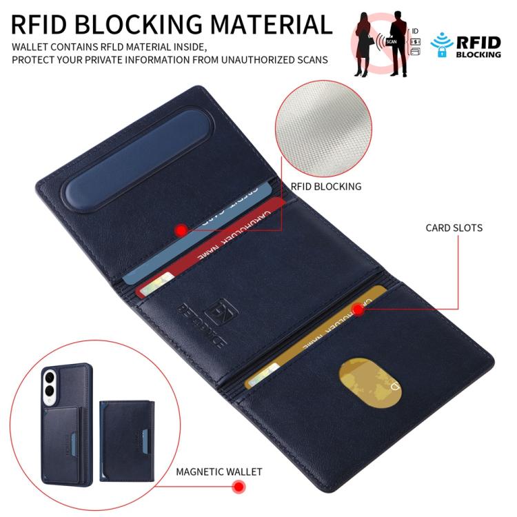 For Samsung Galaxy S25 Edge 5G BETOPNICE Horizontal Flip Detachable MagSafe Wallet Phone Case