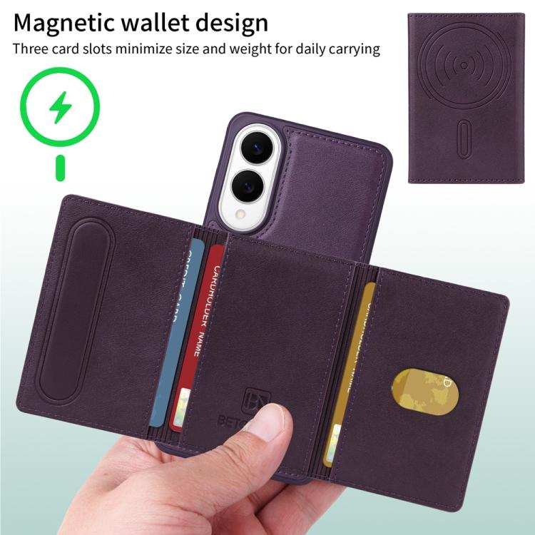 For Samsung Galaxy S25 Edge 5G BETOPNICE Horizontal Flip Detachable MagSafe Wallet Phone Case