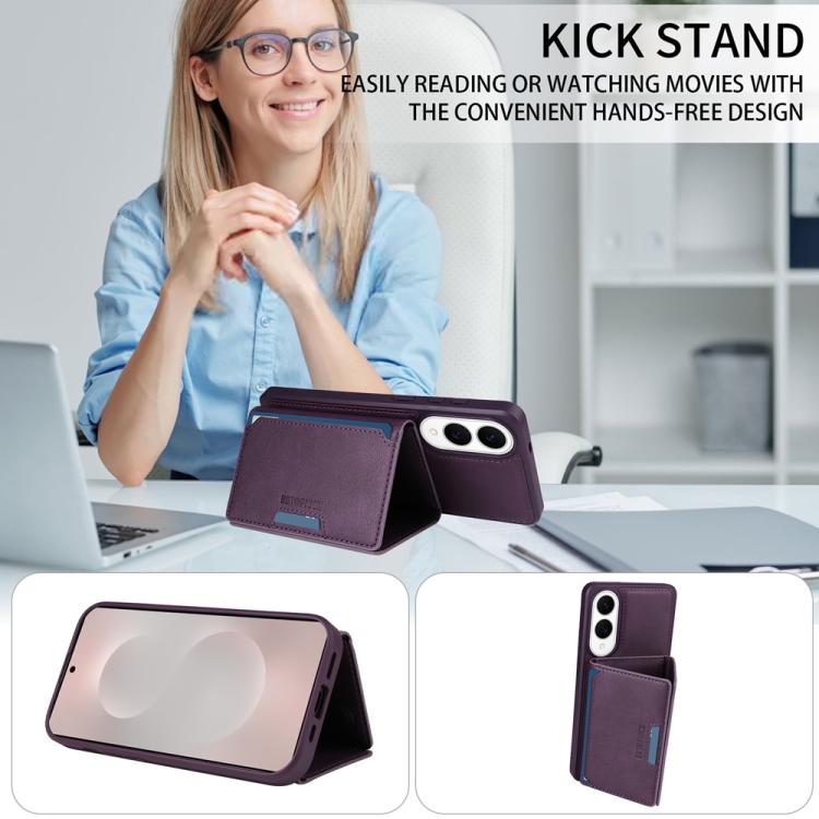 For Samsung Galaxy S25 Edge 5G BETOPNICE Horizontal Flip Detachable MagSafe Wallet Phone Case