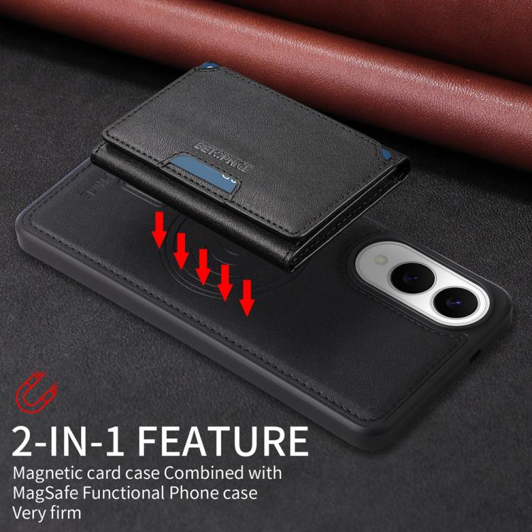 For Samsung Galaxy S25 Edge 5G BETOPNICE Horizontal Flip Detachable MagSafe Wallet Phone Case