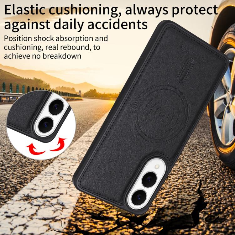 For Samsung Galaxy S25 Edge 5G BETOPNICE Horizontal Flip Detachable MagSafe Wallet Phone Case