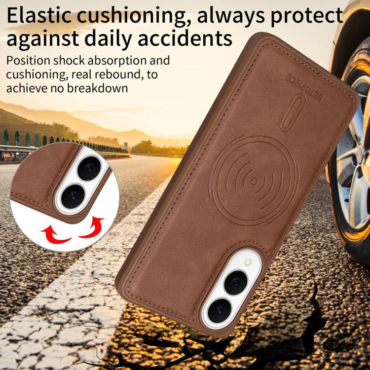 For Samsung Galaxy S25 Edge 5G BETOPNICE Horizontal Flip Detachable MagSafe Wallet Phone Case