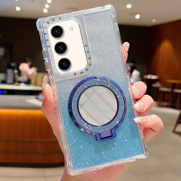 For Samsung Galaxy S22 Mirror Holder Glitterr MagSafe Phone Case