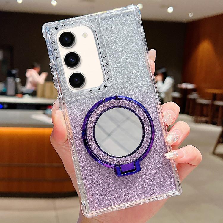 For Samsung Galaxy S22 Mirror Holder Glitterr MagSafe Phone Case