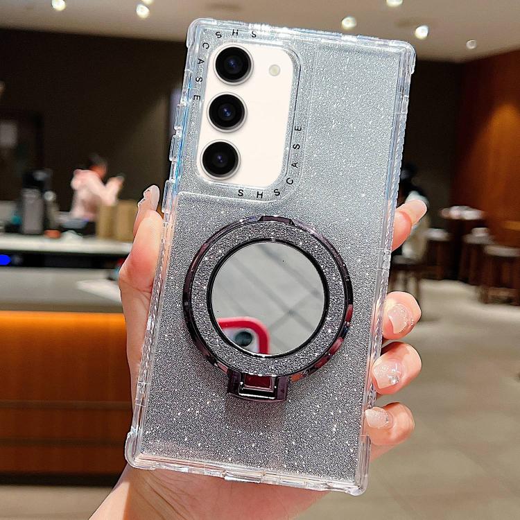 For Samsung Galaxy S23 Mirror Holder Glitterr MagSafe Phone Case