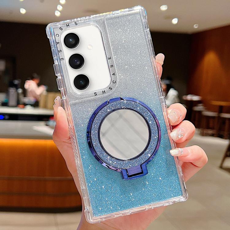 For Samsung Galaxy S23 FE Mirror Holder Glitterr MagSafe Phone Case