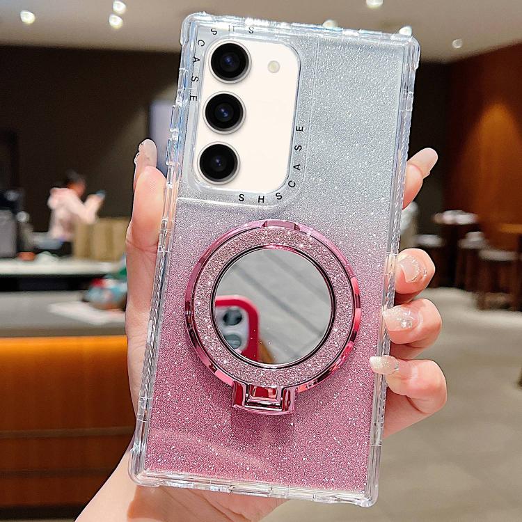 For Samsung Galaxy S23+ Mirror Holder Glitterr MagSafe Phone Case